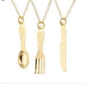 Emily Elizabeth Gold Necklace Trio Utensil Pendant